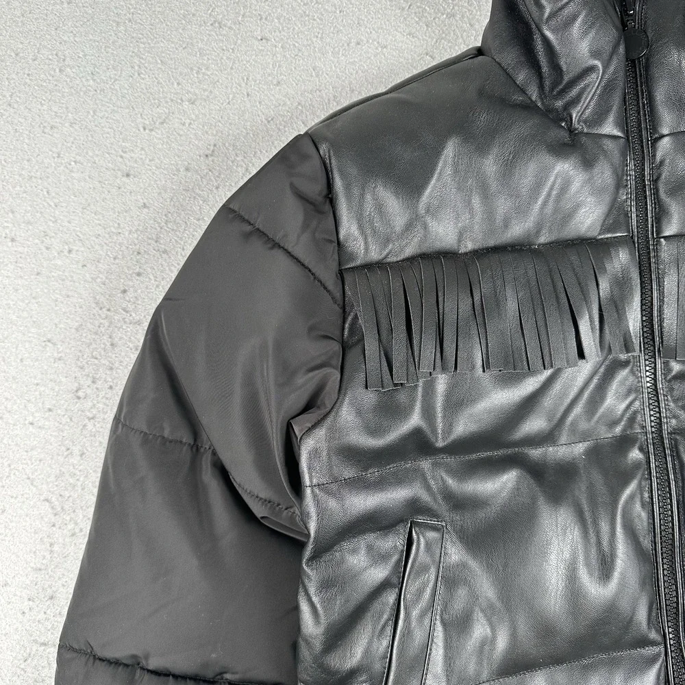 Stella McCartney Quilted Puffer Jacket Kids 12 Years Black Fringe‎ Insulated
